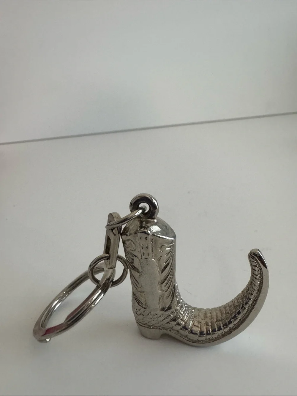 Silver Cowboy Boot Keychain - Men Accessories